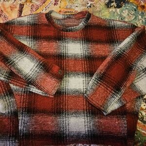 Zara Red Plaid Sweater